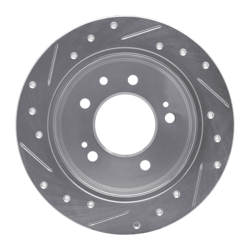 Hyundai Elantra Brake Rotor (1) - Rear Right - R1 Concepts - Drilled & Slotted - Silver - `07-`10